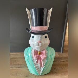 Charming Easter Bunny Figurine with Top Hat